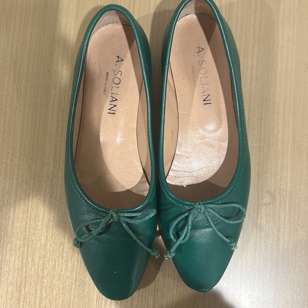 A. Soliani Teal Women's Loafers - Picture 2 of 8